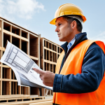 **

A construction engineer standing confidently on a building site, reviewing blueprints. He is surrounded by workers and modern construction equipment. The overall style is realistic and professional, emphasizing competence and leadership.

**